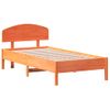 Cama Individual | Cama Para Adultos | Estructura Cama Con Cabecero Madera Pino Marrón Cera 90x190 Cm Cfw67015