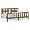 Cama Matrimonial | Cama Para Adultos | Estructura Cama Con Cabecero Madera Pino Marrón Miel 200x200 Cm Cfw877148