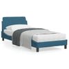 Cama Para Adulto | Cama Individual | Estructura Cama Con Cabecero Terciopelo Azul 80x200 Cm Cfw684510