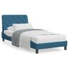 Cama Individual | Cama Para Adultos | Estructura Cama Con Cabecero Terciopelo Azul 80x200 Cm Cfw93649