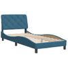 Cama Individual | Cama Para Adultos | Estructura Cama Con Cabecero Terciopelo Azul 80x200 Cm Cfw93649