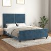 Cama Matrimonial | Cama Para Adultos | Estructura Cama Con Cabecero Terciopelo Azul Oscuro 140x190 Cm Cfw223145