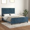 Cama Matrimonial | Cama Para Adultos | Estructura Cama Con Cabecero Terciopelo Azul Oscuro 140x190 Cm Cfw438610