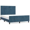 Cama Matrimonial | Cama Para Adultos | Estructura Cama Con Cabecero Terciopelo Azul Oscuro 140x190 Cm Cfw438610