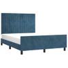 Cama Matrimonial | Cama Para Adultos | Estructura Cama Con Cabecero Terciopelo Azul Oscuro 140x190 Cm Cfw438610