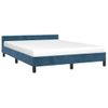 Cama Matrimonial | Cama Para Adultos | Estructura Cama Con Cabecero Terciopelo Azul Oscuro 140x200 Cm Cfw190714