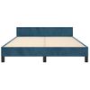 Cama Matrimonial | Cama Para Adultos | Estructura Cama Con Cabecero Terciopelo Azul Oscuro 140x200 Cm Cfw190714