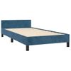 Cama Individual | Cama Para Adultos | Estructura Cama Con Cabecero Terciopelo Azul Oscuro 80x200 Cm Cfw40029