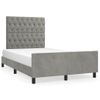 Cama Matrimonial | Cama Para Adultos | Estructura Cama Con Cabecero Terciopelo Gris Claro 120x190 Cm Cfw370602