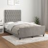 Cama Matrimonial | Cama Para Adultos | Estructura Cama Con Cabecero Terciopelo Gris Claro 120x190 Cm Cfw370602