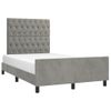 Cama Matrimonial | Cama Para Adultos | Estructura Cama Con Cabecero Terciopelo Gris Claro 120x190 Cm Cfw370602