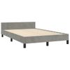 Cama Matrimonial | Cama Para Adultos | Estructura Cama Con Cabecero Terciopelo Gris Claro 120x190 Cm Cfw370602