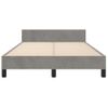 Cama Matrimonial | Cama Para Adultos | Estructura Cama Con Cabecero Terciopelo Gris Claro 120x190 Cm Cfw370602