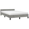 Cama Matrimonial | Cama Para Adultos | Estructura Cama Con Cabecero Terciopelo Gris Claro 120x190 Cm Cfw901187