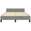 Cama Matrimonial | Cama Para Adultos | Estructura Cama Con Cabecero Terciopelo Gris Claro 120x190 Cm Cfw901187