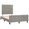 Cama Matrimonial | Cama Para Adultos | Estructura Cama Con Cabecero Terciopelo Gris Claro 120x190 Cm Cfw220776