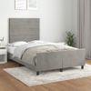 Cama Matrimonial | Cama Para Adultos | Estructura Cama Con Cabecero Terciopelo Gris Claro 120x190 Cm Cfw220776