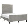 Cama Matrimonial | Cama Para Adultos | Estructura Cama Con Cabecero Terciopelo Gris Claro 120x190 Cm Cfw220776