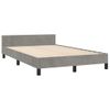 Cama Matrimonial | Cama Para Adultos | Estructura Cama Con Cabecero Terciopelo Gris Claro 120x190 Cm Cfw220776