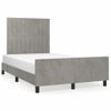 Cama Matrimonial | Cama Para Adultos | Estructura Cama Con Cabecero Terciopelo Gris Claro 120x190 Cm Cfw680280