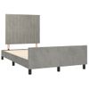 Cama Matrimonial | Cama Para Adultos | Estructura Cama Con Cabecero Terciopelo Gris Claro 120x190 Cm Cfw680280