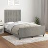 Cama Matrimonial | Cama Para Adultos | Estructura Cama Con Cabecero Terciopelo Gris Claro 120x190 Cm Cfw680280