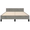 Cama Matrimonial | Cama Para Adultos | Estructura Cama Con Cabecero Terciopelo Gris Claro 120x190 Cm Cfw680280