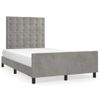 Cama Matrimonial | Cama Para Adultos | Estructura Cama Con Cabecero Terciopelo Gris Claro 120x190 Cm Cfw812638