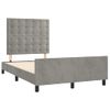 Cama Matrimonial | Cama Para Adultos | Estructura Cama Con Cabecero Terciopelo Gris Claro 120x190 Cm Cfw812638