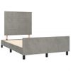 Cama Matrimonial | Cama Para Adultos | Estructura Cama Con Cabecero Terciopelo Gris Claro 120x190 Cm Cfw680769