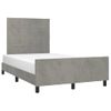 Cama Matrimonial | Cama Para Adultos | Estructura Cama Con Cabecero Terciopelo Gris Claro 120x190 Cm Cfw680769