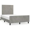 Cama Matrimonial | Cama Para Adultos | Estructura Cama Con Cabecero Terciopelo Gris Claro 120x190 Cm Cfw288911