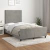 Cama Matrimonial | Cama Para Adultos | Estructura Cama Con Cabecero Terciopelo Gris Claro 120x190 Cm Cfw288911