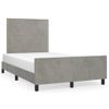 Cama Matrimonial | Cama Para Adultos | Estructura Cama Con Cabecero Terciopelo Gris Claro 120x190 Cm Cfw484610