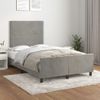 Cama Matrimonial | Cama Para Adultos | Estructura Cama Con Cabecero Terciopelo Gris Claro 120x190 Cm Cfw484610