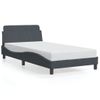 Cama Para Adulto | Cama Individual | Estructura Cama Con Cabecero Terciopelo Gris Oscuro 100x200 Cm Cfw441233