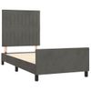 Cama Individual | Cama Para Adultos | Estructura Cama Con Cabecero Terciopelo Gris Oscuro 100x200 Cm Cfw701957