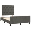 Cama Matrimonial | Cama Para Adultos | Estructura Cama Con Cabecero Terciopelo Gris Oscuro 120x190 Cm Cfw301259