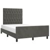 Cama Matrimonial | Cama Para Adultos | Estructura Cama Con Cabecero Terciopelo Gris Oscuro 120x190 Cm Cfw301259