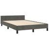 Cama Matrimonial | Cama Para Adultos | Estructura Cama Con Cabecero Terciopelo Gris Oscuro 120x190 Cm Cfw301259