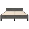 Cama Matrimonial | Cama Para Adultos | Estructura Cama Con Cabecero Terciopelo Gris Oscuro 120x190 Cm Cfw301259