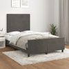 Cama Matrimonial | Cama Para Adultos | Estructura Cama Con Cabecero Terciopelo Gris Oscuro 120x190 Cm Cfw860435