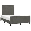 Cama Matrimonial | Cama Para Adultos | Estructura Cama Con Cabecero Terciopelo Gris Oscuro 120x190 Cm Cfw860435