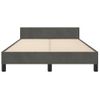 Cama Matrimonial | Cama Para Adultos | Estructura Cama Con Cabecero Terciopelo Gris Oscuro 120x190 Cm Cfw860435