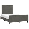 Cama Matrimonial | Cama Para Adultos | Estructura Cama Con Cabecero Terciopelo Gris Oscuro 120x190 Cm Cfw108419