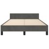 Cama Matrimonial | Cama Para Adultos | Estructura Cama Con Cabecero Terciopelo Gris Oscuro 120x190 Cm Cfw108419