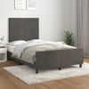 Cama Matrimonial | Cama Para Adultos | Estructura Cama Con Cabecero Terciopelo Gris Oscuro 120x190 Cm Cfw962960