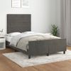 Cama Matrimonial | Cama Para Adultos | Estructura Cama Con Cabecero Terciopelo Gris Oscuro 120x190 Cm Cfw625431