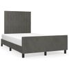 Cama Matrimonial | Cama Para Adultos | Estructura Cama Con Cabecero Terciopelo Gris Oscuro 120x190 Cm Cfw786753