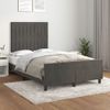 Cama Matrimonial | Cama Para Adultos | Estructura Cama Con Cabecero Terciopelo Gris Oscuro 120x190 Cm Cfw786753